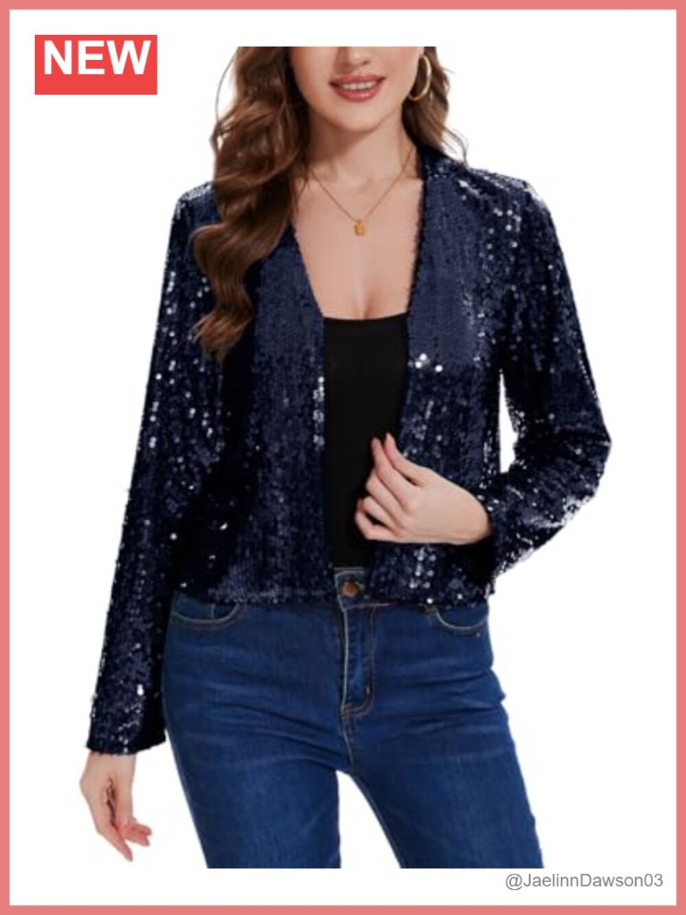 Sequin Cropped Cardigan Open Front Shrug